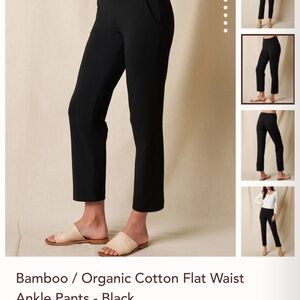 Black Organic Bamboo Cotton Ankle Pants